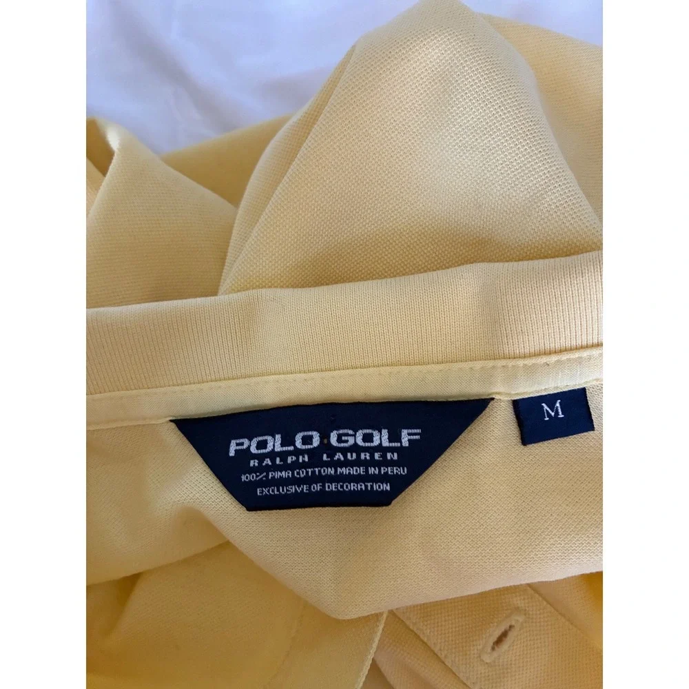Polo Golf Ralph Lauren Pima Cotton Shirt Mens M Butter Yellow‎ Pony Logo Golf